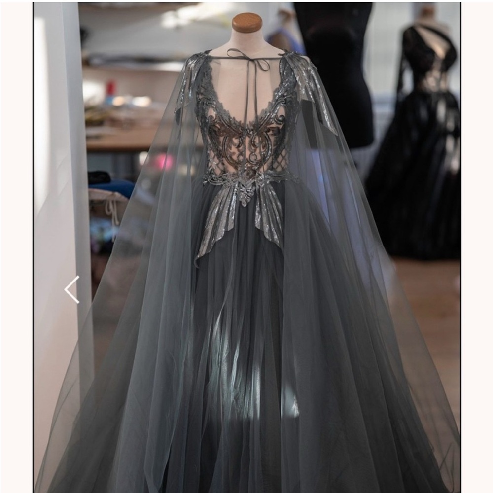 Chotronette Silver Soufflé Gown